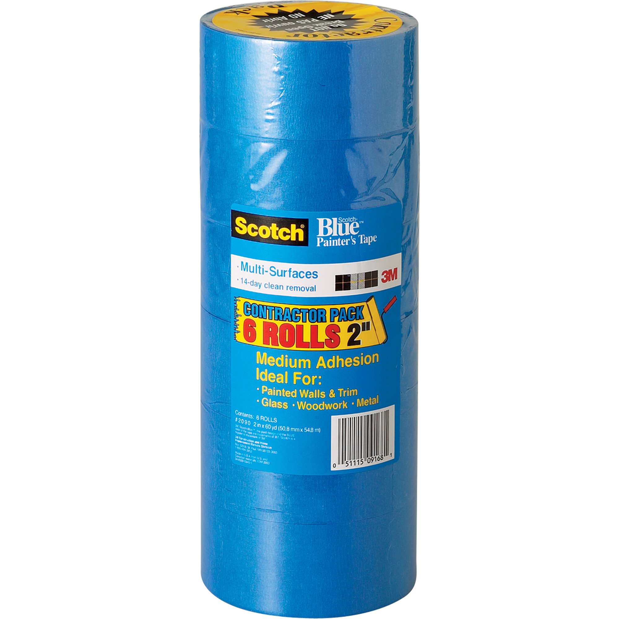 3M Scotch-Blue Multisurface Painters Tape — 6-Pk., Model# 2090-2A-CP